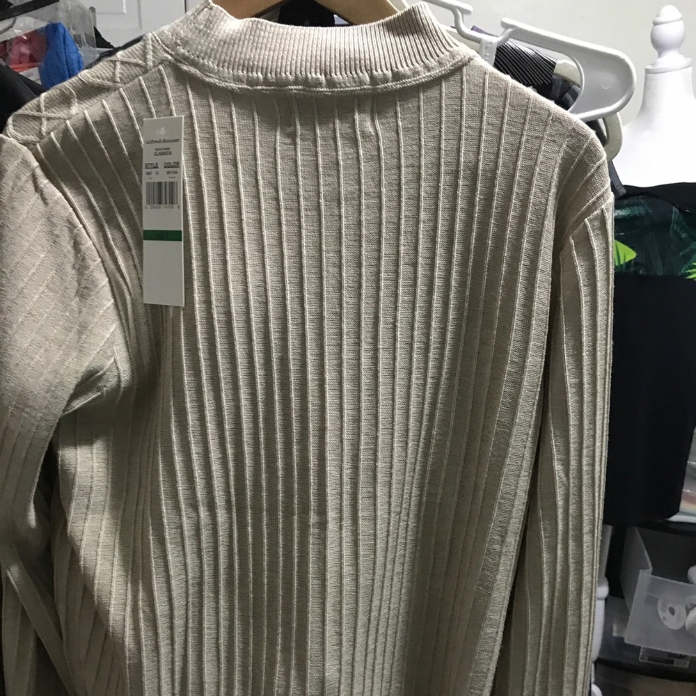 NWT Cable Knit stitch Alfred Dunner Sweater Size Large Tan - Picture 2 of 2